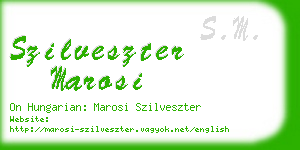 szilveszter marosi business card